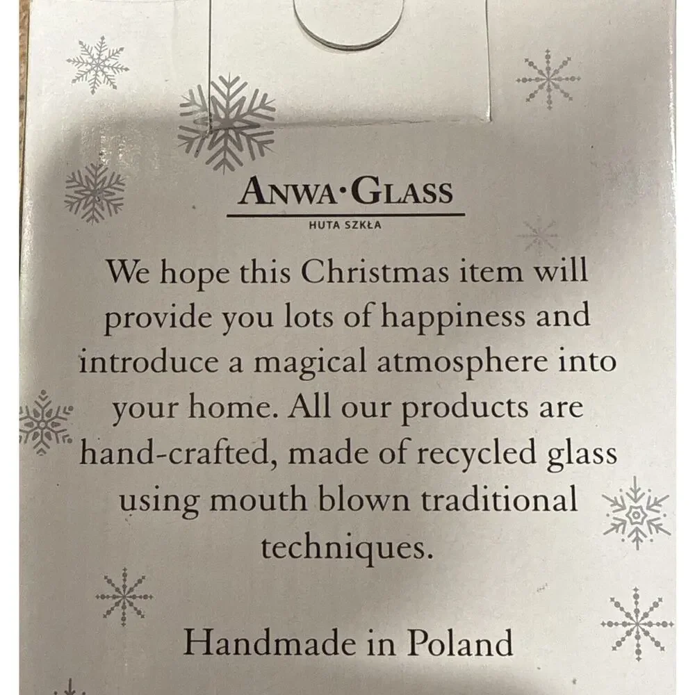 Anwa Glass Hand Blown Multicolor Christmas Ornament – Poland